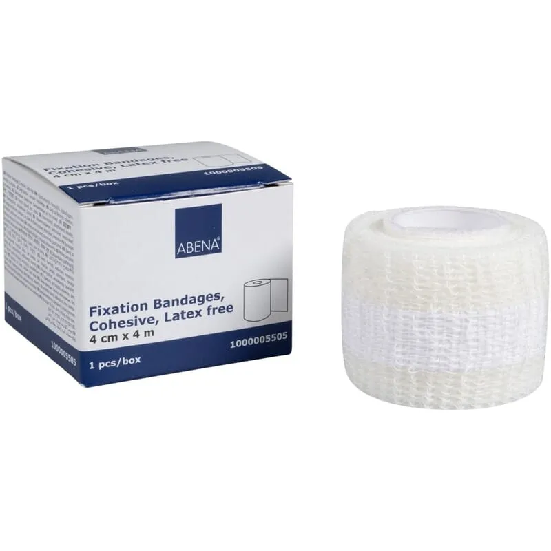 ABENA Fixeringsbinda Självhäftande Vit 4 cm x 4 m