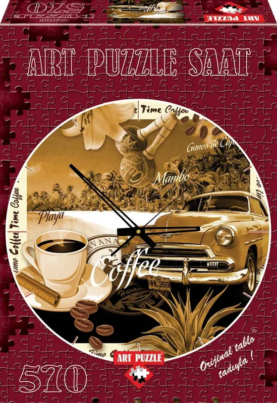 Pussel klocka - Kaffe 570 bitar