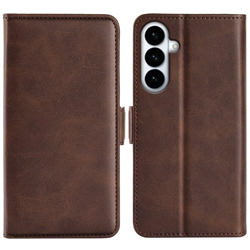 Plånboksfodral för Samsung Galaxy S26 Plus Konstläder – Brun (#4192)