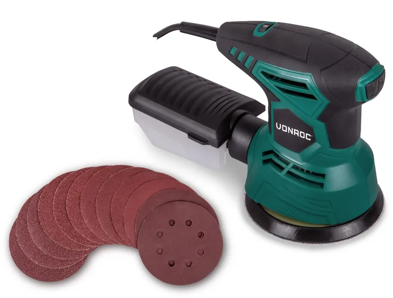 Excenterslipmaskin 300W | Inkl. dammupptagning och 12 slippapper