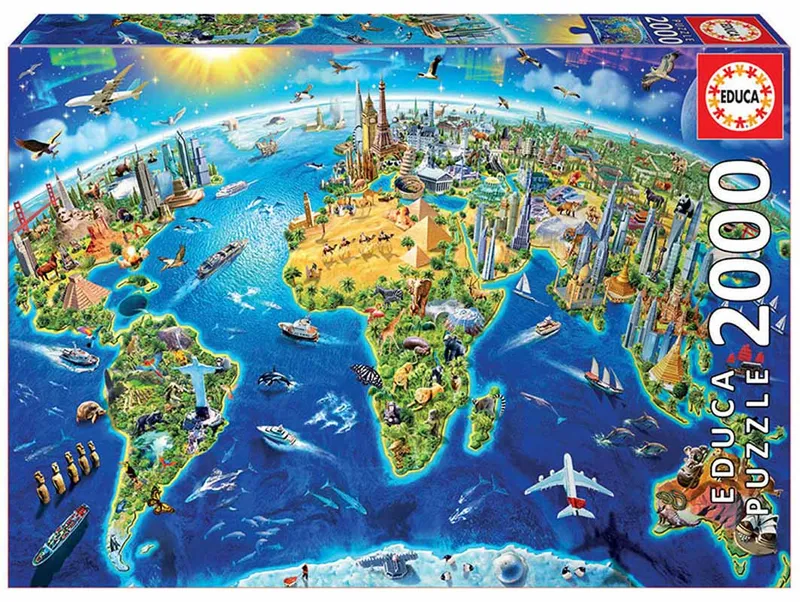 Educa World Landmarks Globe Pussel 2000 bitar 17129 – Educa – Leksaksaffären