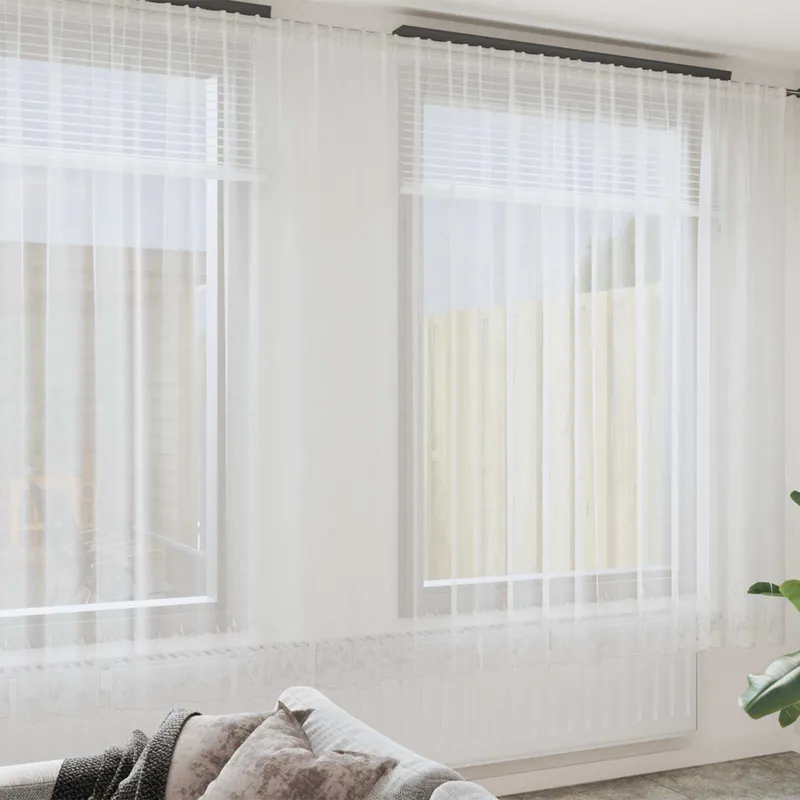 vidaXL Spetsgardin Vit 260 x 900 cm Polyester