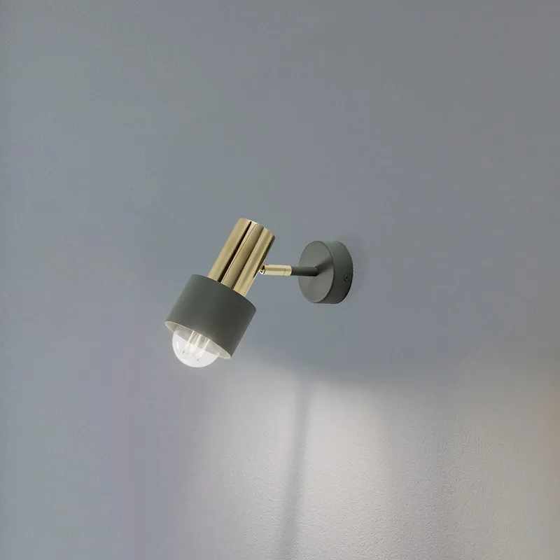 Destin spotlight till vägg, 1 lampa, grön/mässing - Argon - Vardagsrum - Modern - Metall - Med en ljuskälla