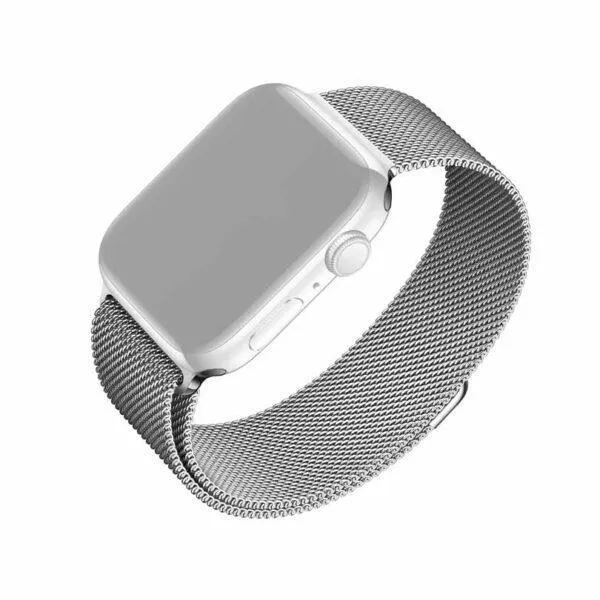 Fixed Apple Watch (42/44/45/49mm) Armband Mesh - Silver