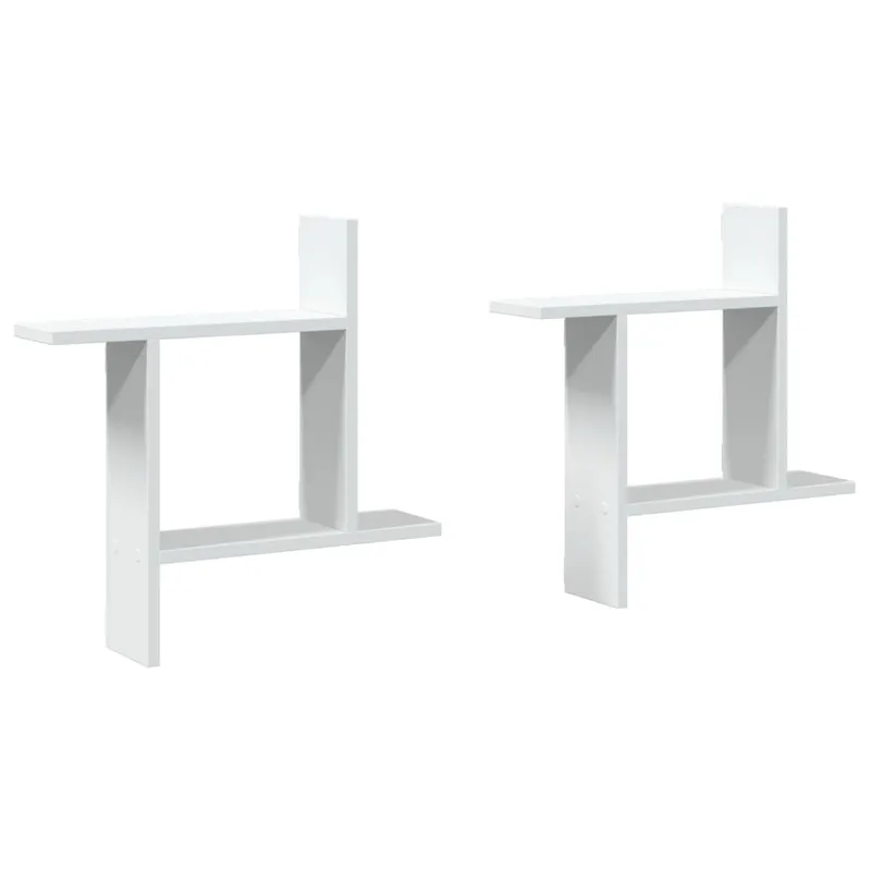 vidaXL Vägghyllor 2 st vit 50x12x50 cm konstruerat trä