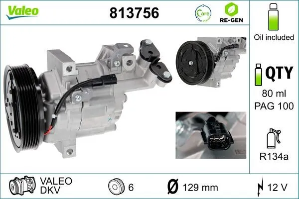 AC-kompressor VALEO 813756