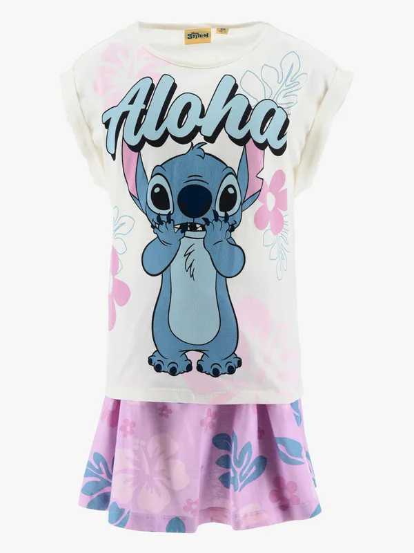 Disney Stitch T-shirt & Skirt Set, Off-White, 98-104
