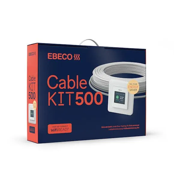 Ebeco Cable Kit 500 Golvvärmekit med värmekabel och termostat 73 m, 810 W