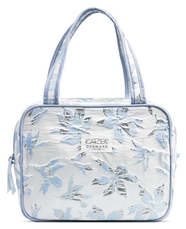 Karen - Toiletry bag with handle - Blue brocade