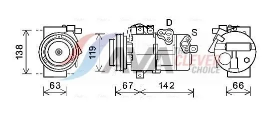 AC-kompressor AVA COOLING SYSTEMS KAK216