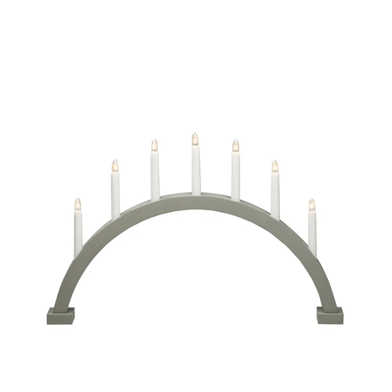Konstsmide - Båge 7ljus - Adventsljusstake - Matt Grå/Grön