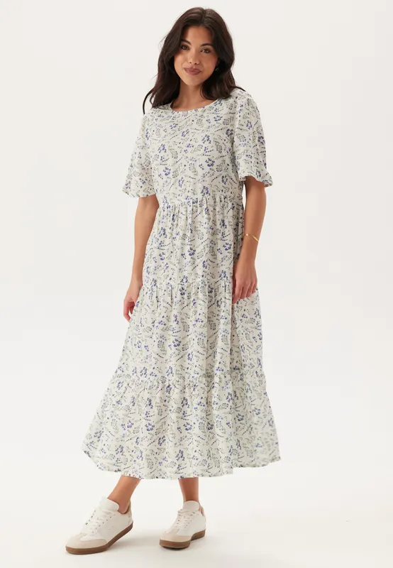 Butterfly Sleeve Viscose Midi Dress (#9410)