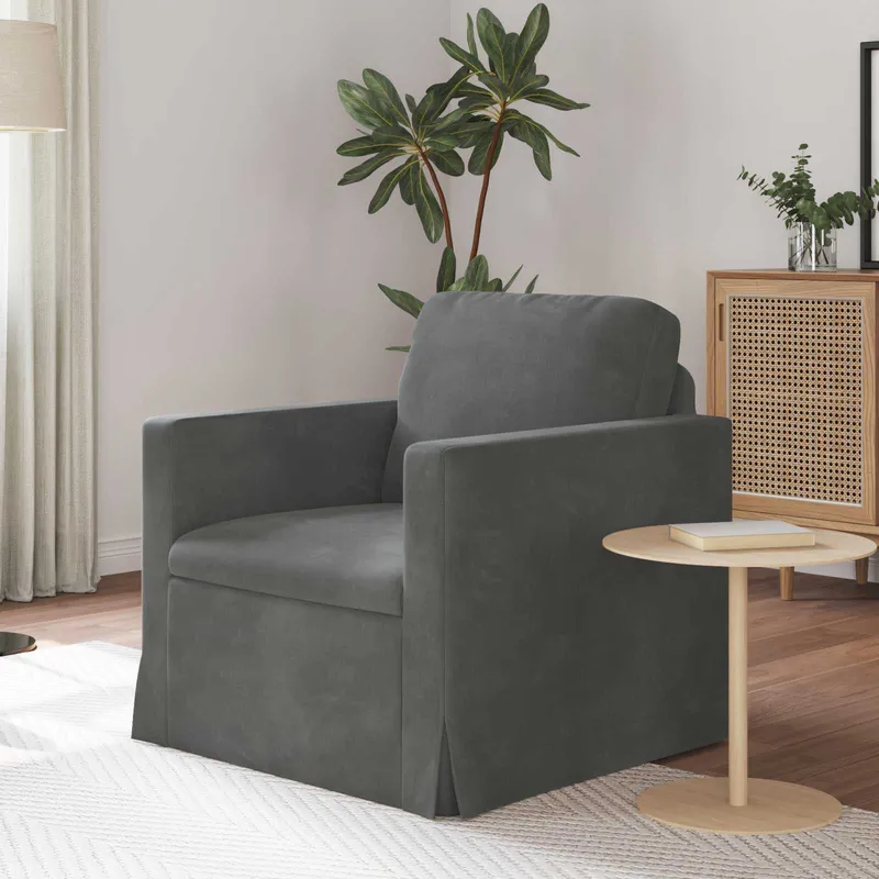 vidaXL Soffa Mörkgrå 78 x 78 x 80 cm Sammet