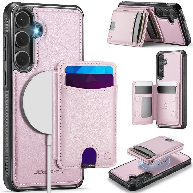 JEEHOOD Samsung Galaxy S24 FE Fodral Konstläder – Rosa