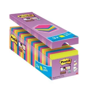 3M Post-it Super Sticky 76x76mm 24x 90 Sheets Assorted