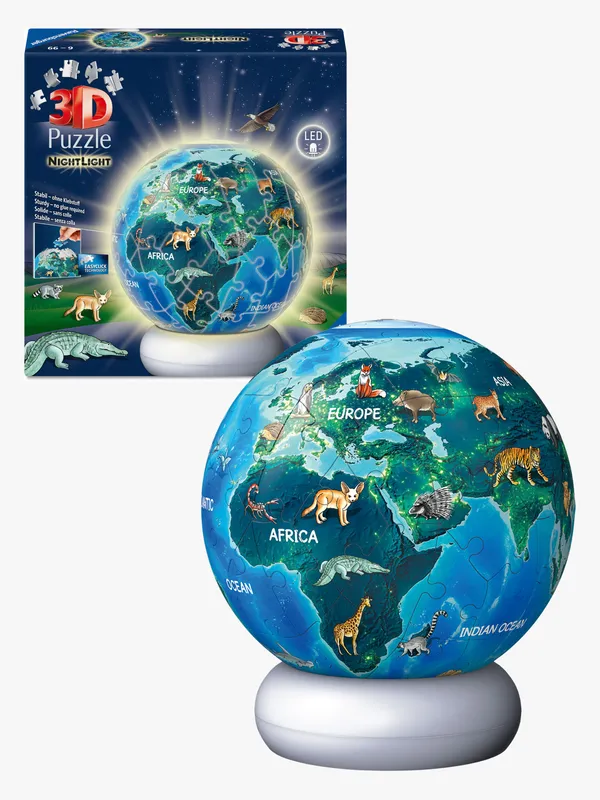 Puzzle-Ball Nightlight The Earth by Night 3D Pussel 72 Bitar Ravensburger