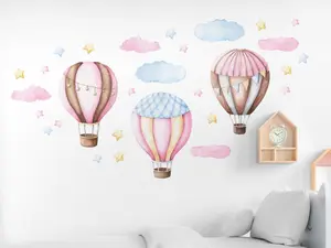 Väggdekal - Ballonger och moln