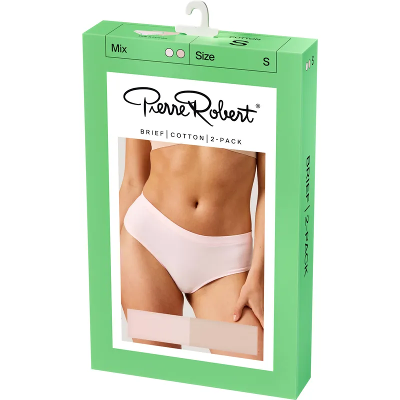 Pierre Robert Brief Cotton X2 Women Powder & Pink L