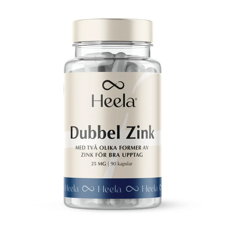 Heela Dubbel Zink 25 mg 60 kapslar