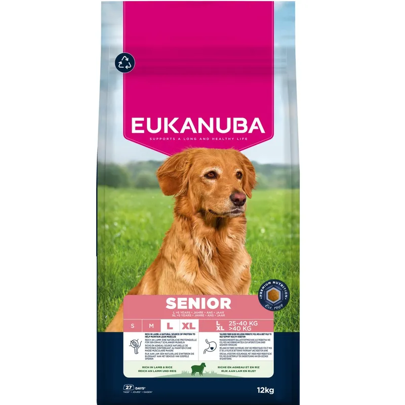 Eukanuba Dog Senior Large Breed Lamb & Rice Torrfoder till Seniorhund