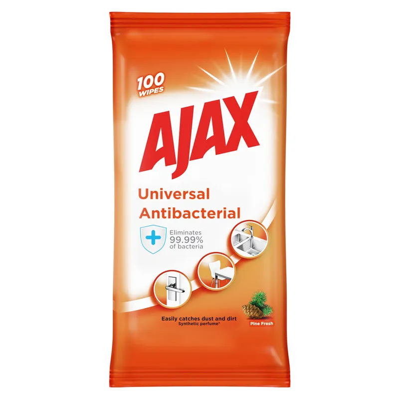 Rengöringsservetter Ajax Wipes Universal 100-pack
