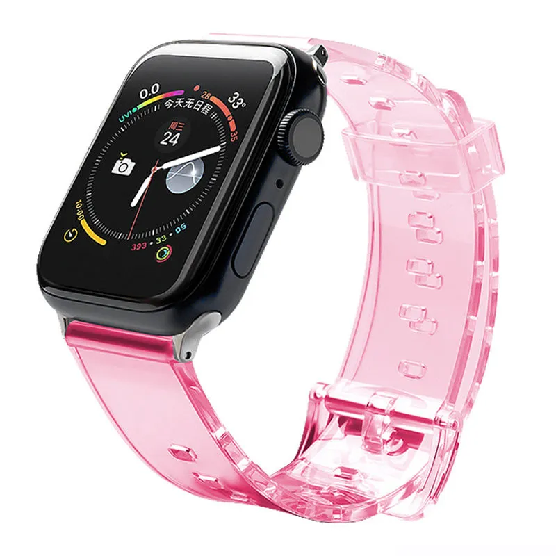 Hurtel Silicone Strap Bracelet Bracelet Strap Light for Apple Watch 42 / 44 mm - Red