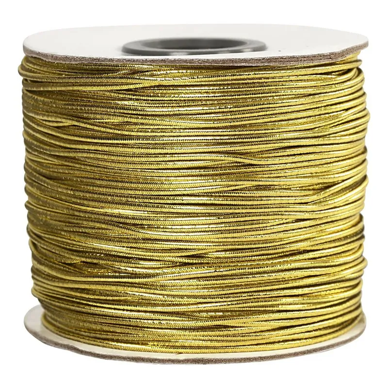 Elastiskt snöre 1mm 100m guld