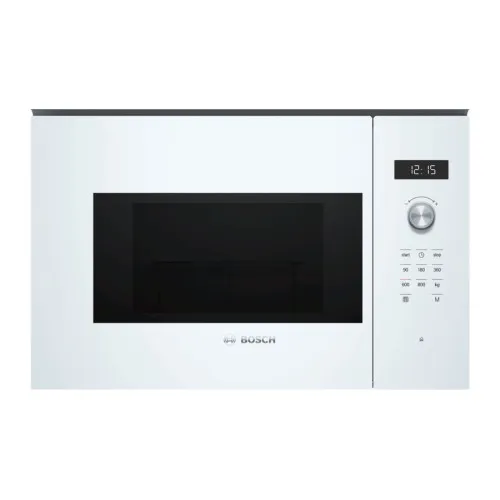 Bosch Serie 6 BFL524MW0, Inbyggd, Grillmikrovågsugn, 20 L, 800 W, Rotary, Touch, Vit