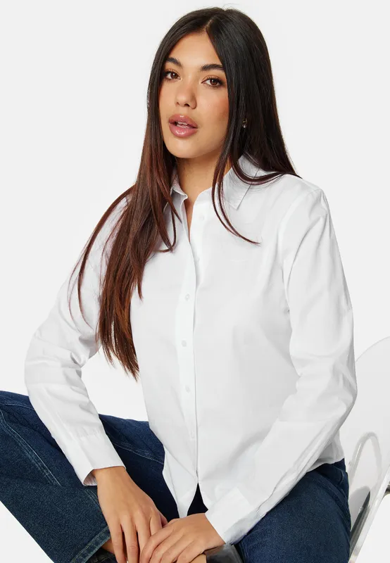 Gant för kvinnor. 4300348 Skjorta Regular Fit poplin vit (34), Casual, Bomull, Lång ärm