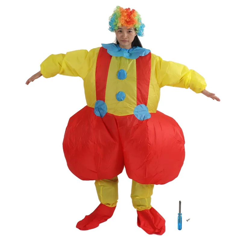 Vuxen Uppblåsbar Stor Ass Clown Kostym Vattentät Clown Uppblåsbar Cosplay Dräkter 150?190cm