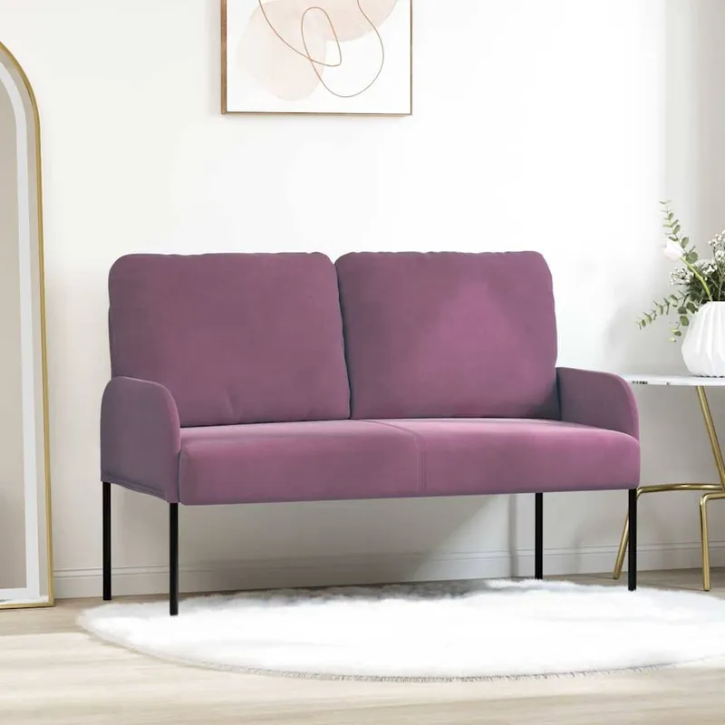 vidaXL Soffor med kudde 110cm Lila Plywood