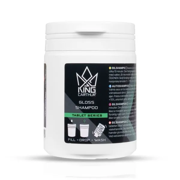 Bilschampo KING CARTHUR Gloss Shampoo Tablet - Vax, 1 burk (15 st tabletter)