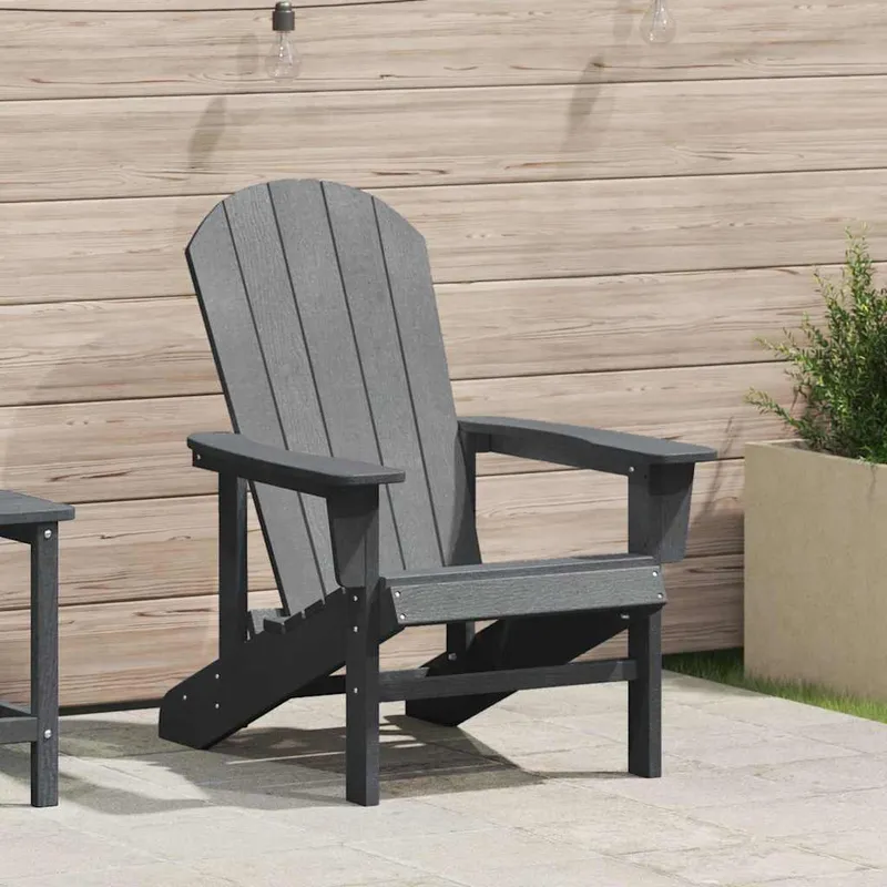 vidaXL Adirondackstol Ljusgrå HDPE