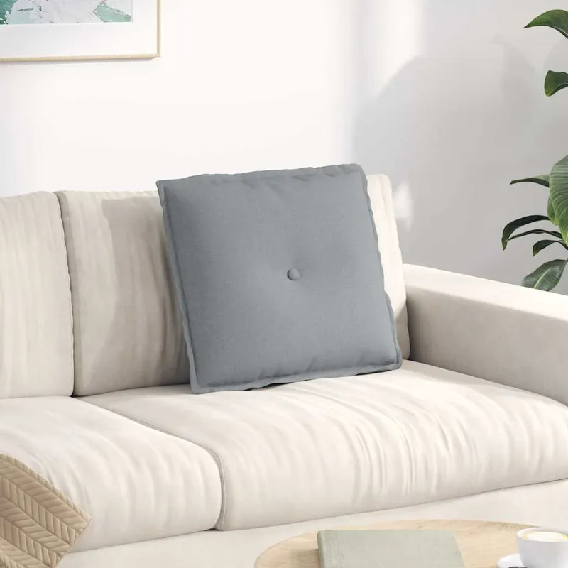 vidaXL Ryggkudde Ljusgrå 50 x 19 x 45 cm tyg