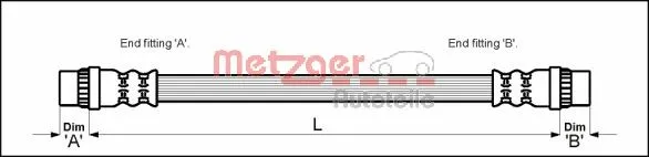 Bromsslang METZGER 4114770