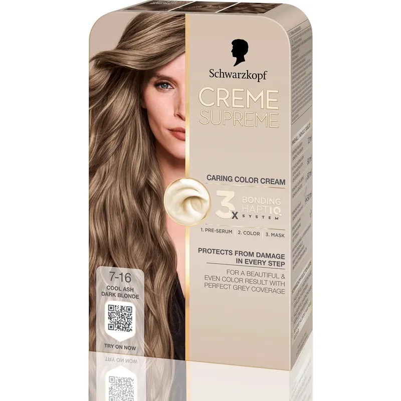 Schwarzkopf Creme Supreme 7-16 Cool Ash Dark Blonde – 1 pcs