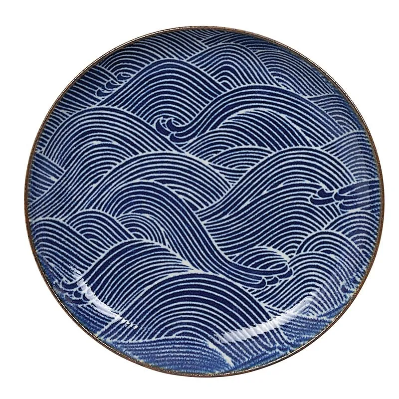 Tokyo design studio Seigaiha Blue tallrik 25 cm