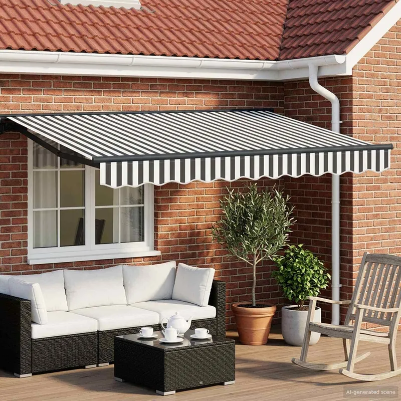 vidaXL Manuell markis med solcellsdriven LED-belysning 3,5 x 2,5 m (#8141)