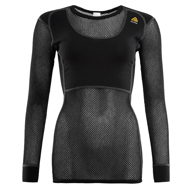 Aclima Women's WoolNet Crew Neck Jet Black (#3655)