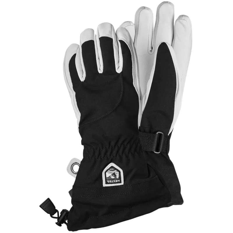 Hestra Heli Ski Female 5-finger Svart & offwhite
