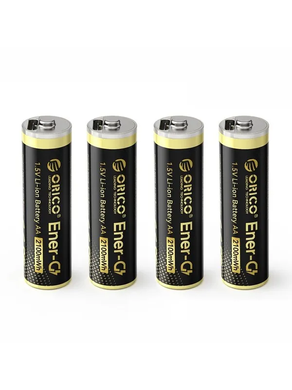 ORICO Ener-G EG5C Lithium Battery 1.5V 2100mWh AA USB-C Rechargeable Battery with Charging Cable 4 pcs