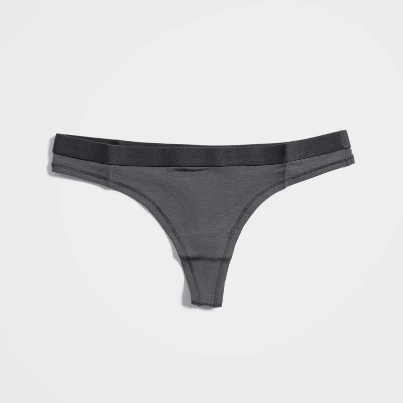 Sustainable Charcoal Tencel™ Lyocell Thong Underwear, X-Small