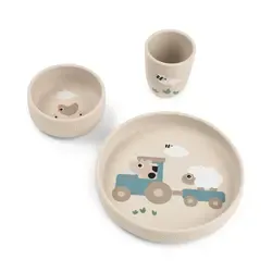 Done by Deer Middagsset – Silikon – Stick & Stay – Tiny Farm – S