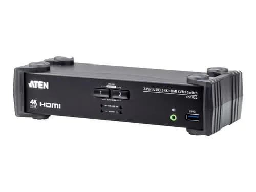 Aten 2-portars Usb 3.0 4k Hdmi Kvmp™ Switch Med Ljudmixerläge