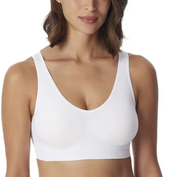 Schiesser BH Bustier Removable Pads Bra Vit polyamid Large Dam