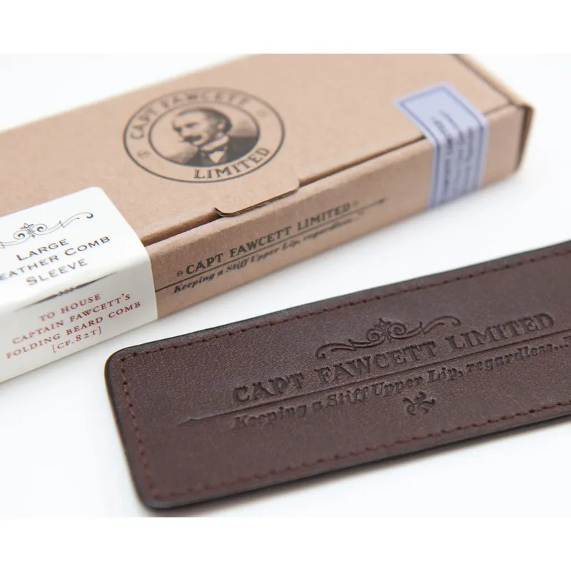 Leather Case Folding Pocket Beard Comb
