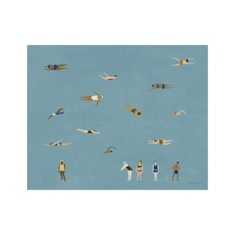Fine Little Day Swimmers poster Blue, 40×50 cm