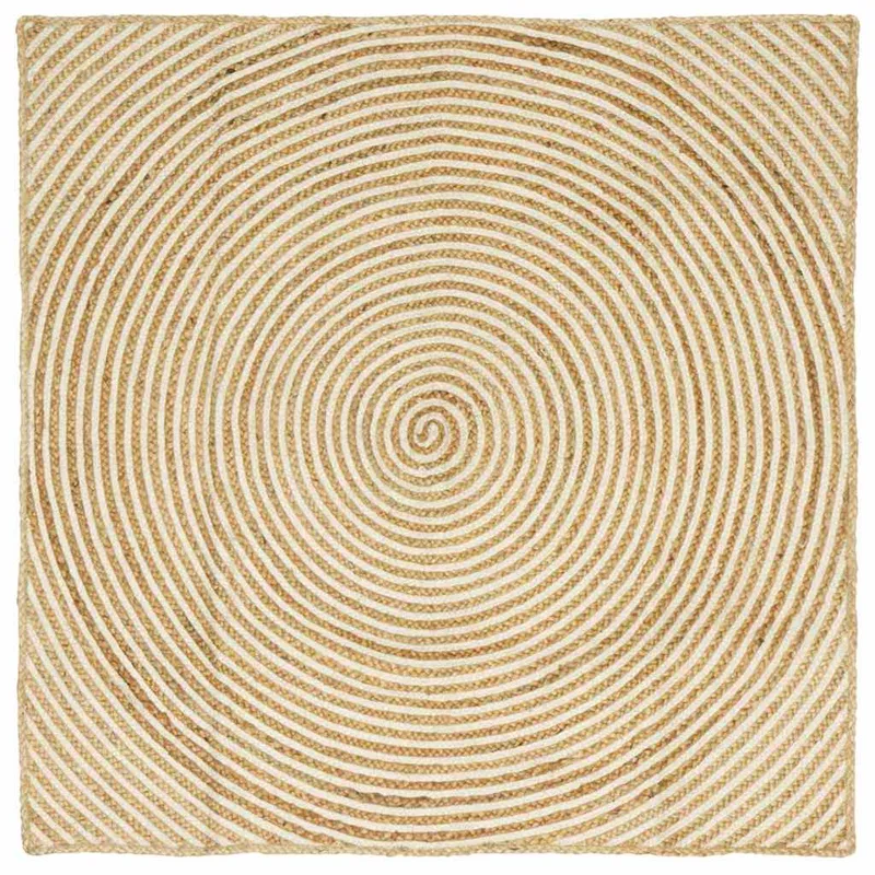 vidaXL Områdesmatta Naturlig och vit 160 x 160 cm Jute