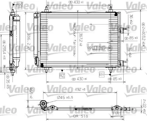 Kondensor, klimatanläggning VALEO 817524
