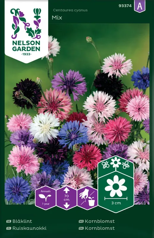 Blåklint Hög bl färger - Centaurea cyanus Mix